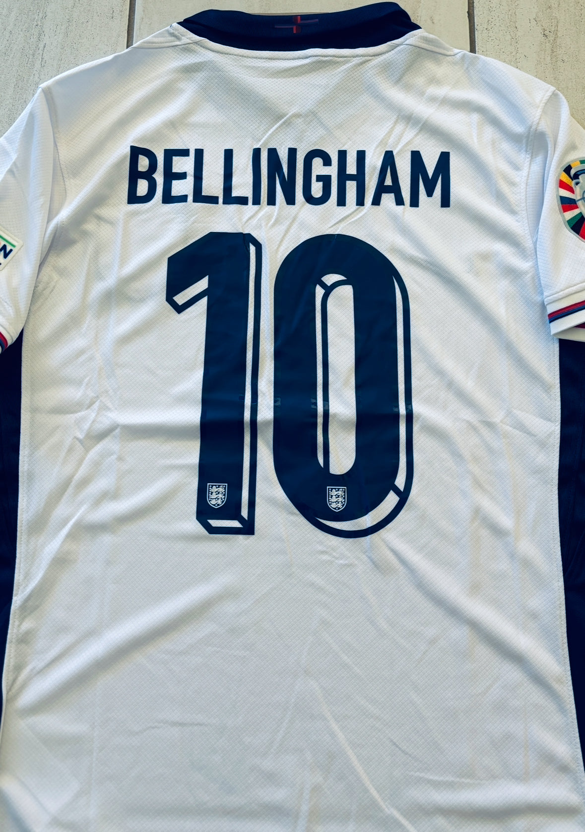 Jude Bellingham #10 England Home Jersey with UEFA Foundation Patch MENS