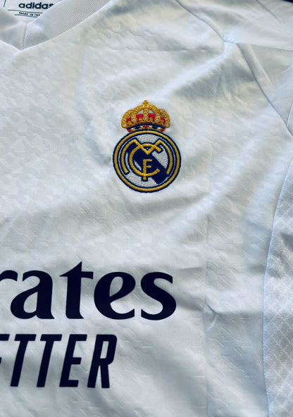 Kylian Mbappe 9 Real Madrid 2023/24 Home Youth Kids ADIDAS Jersey 15 champions league White UCL champions league Soccer jersey