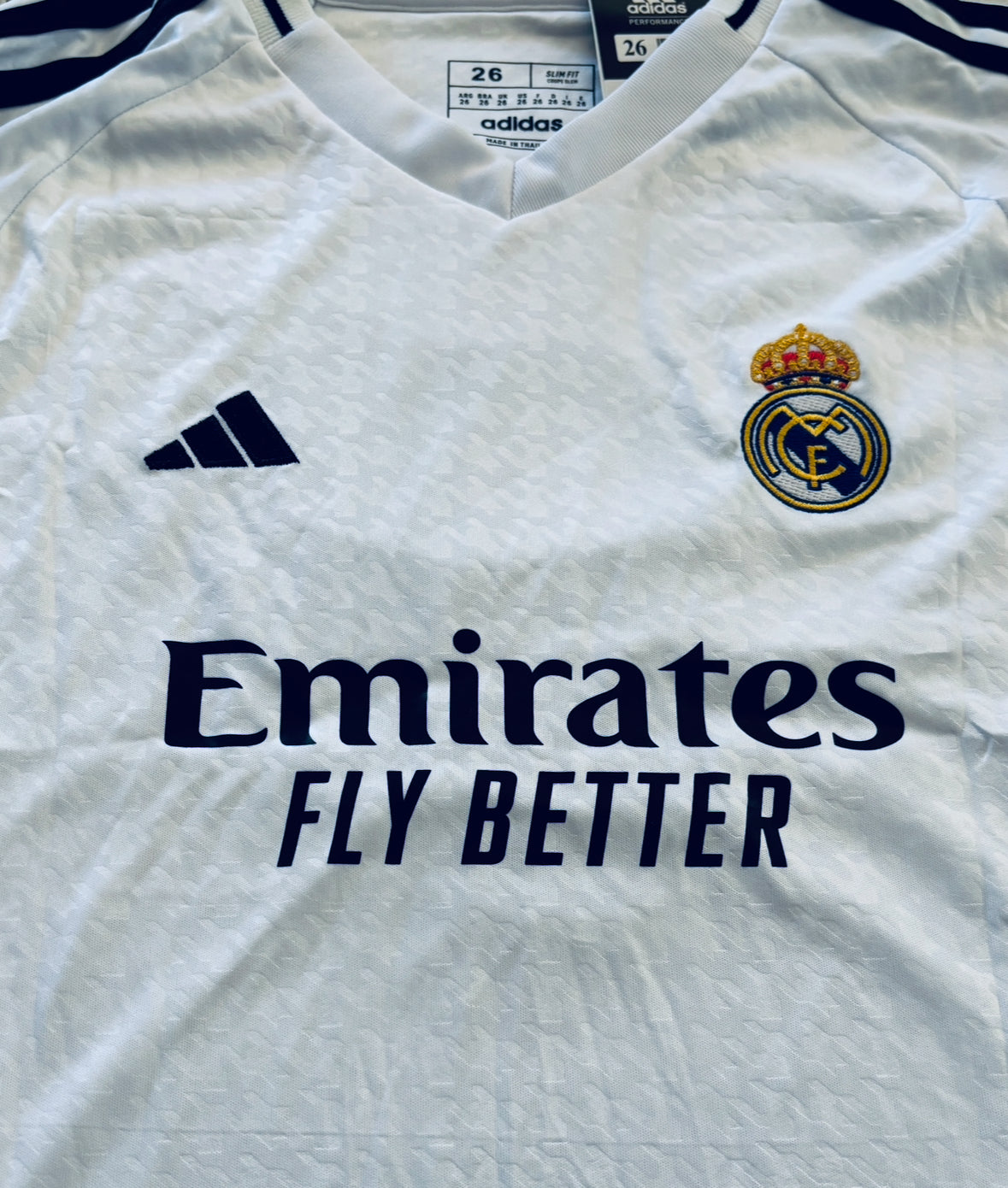 Kylian Mbappe 9 Real Madrid 2023/24 Home Youth Kids ADIDAS Jersey 15 champions league White UCL champions league Soccer jersey