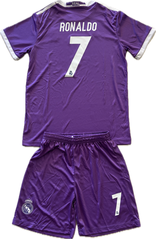 Ronaldo Jersey #7 Madrid 2016-2017 Adidas Real Madrid Soccer Jersey Champions Cardiff Youth Kids