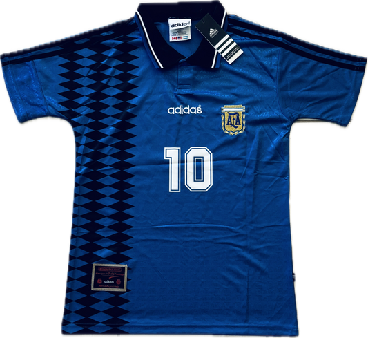 Vintage Maradona #10 Argentina 1994 Away Jersey World Cup Blue