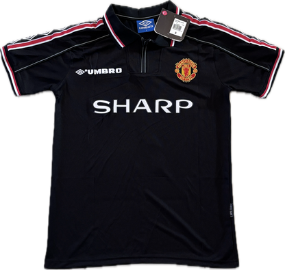Vintage David Beckham #7 Manchester United 1998/99  Black Short Sleeve Retro Jersey