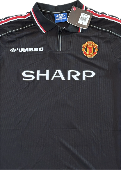Vintage David Beckham #7 Manchester United 1998/99  Black Short Sleeve Retro Jersey