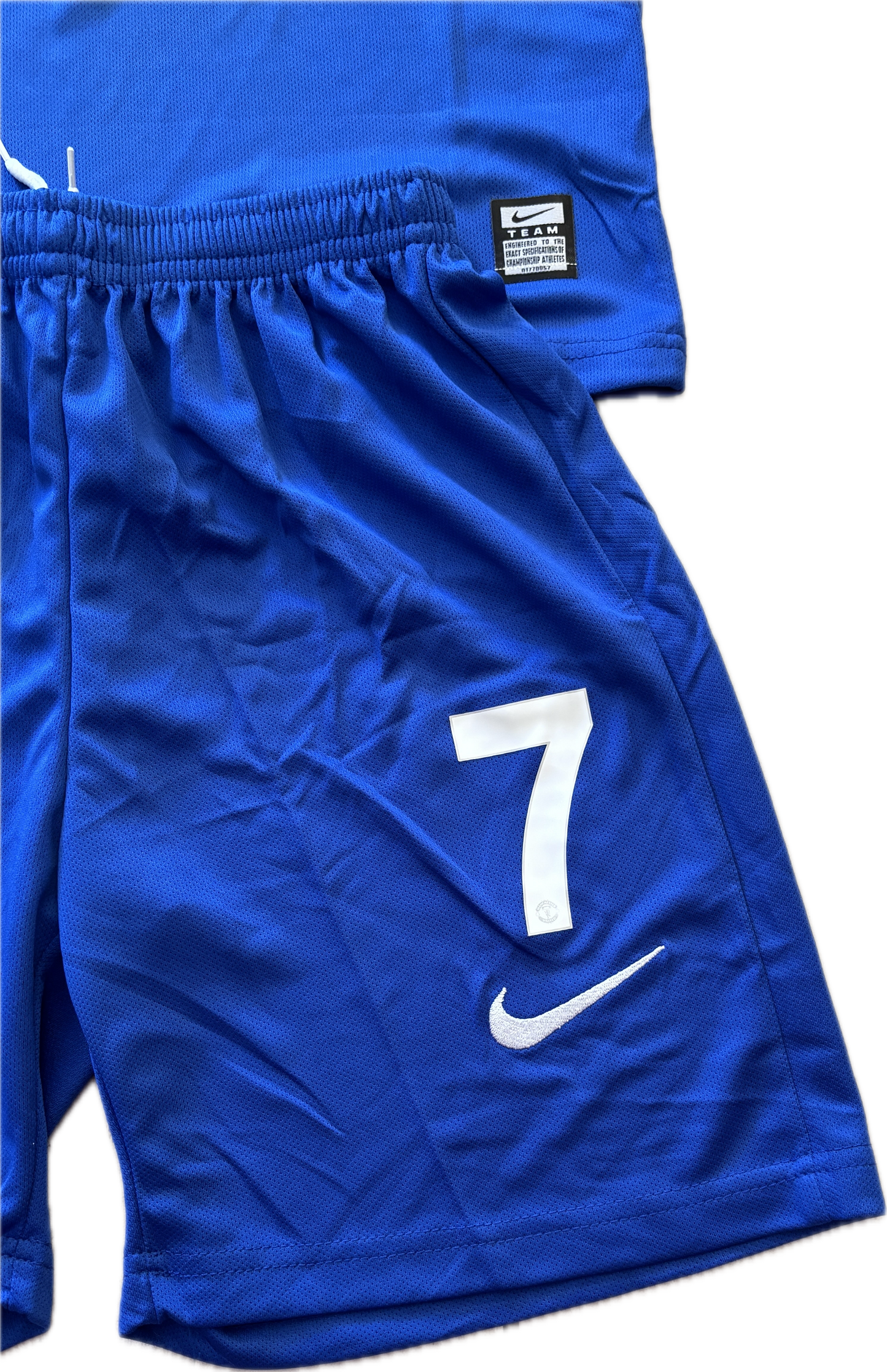 Manchester United 2007/2008 Cristiano Ronaldo Blue Nike Soccer Jersey Blue Champions League YOUTH KIDS