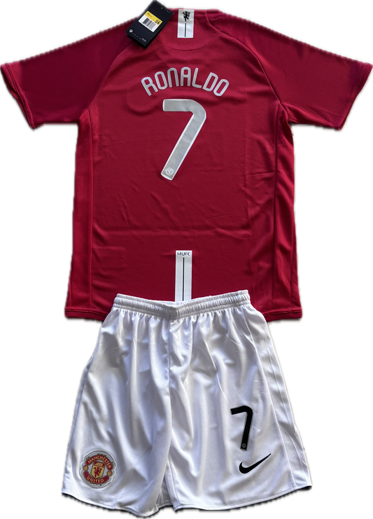 Manchester United 2007/2008 Cristiano Ronaldo Nike Soccer Jersey Home Champions League YOUTH KIDS