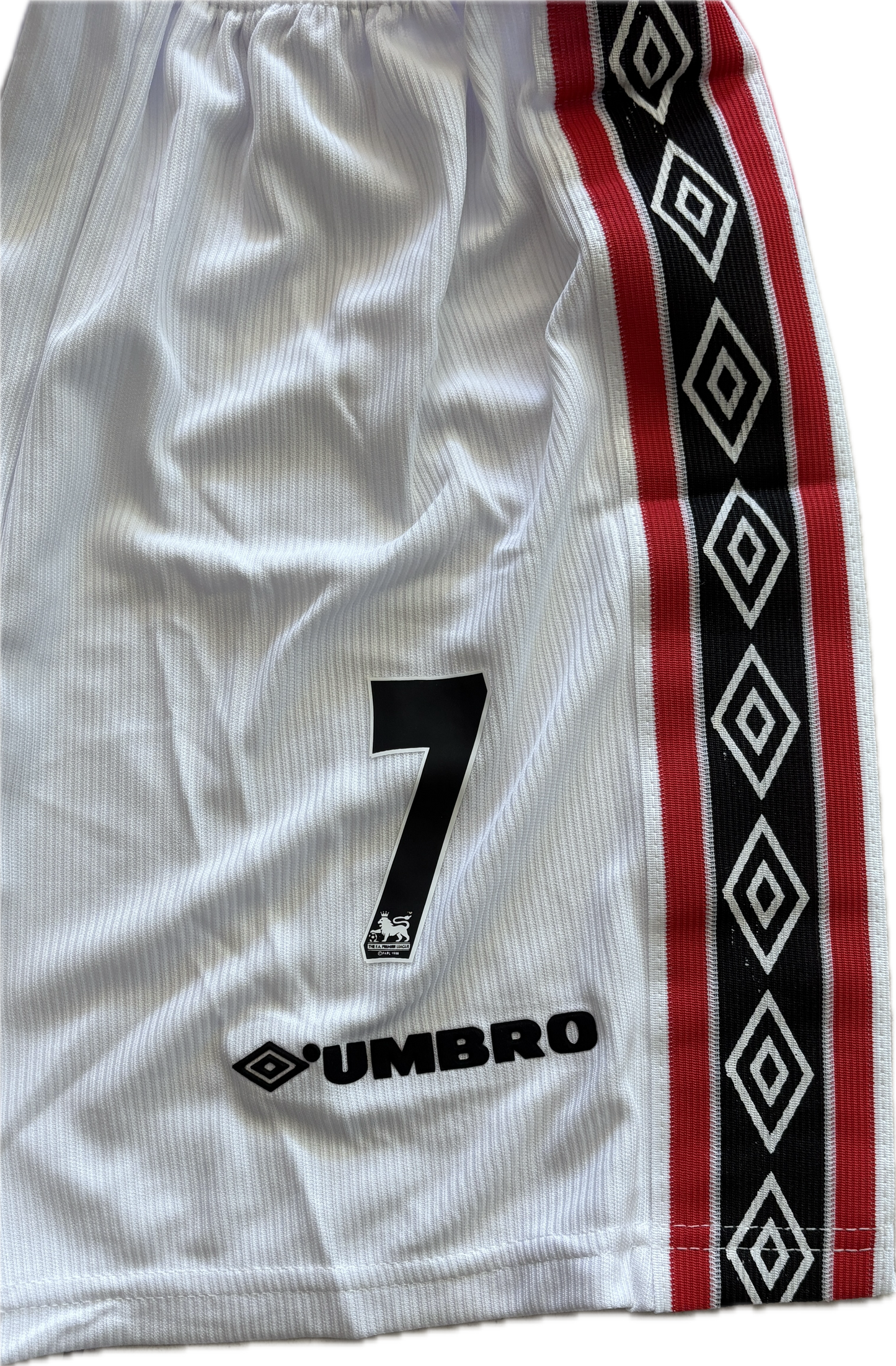 Vintage David Beckham #7 Manchester United 98/99  Umbro Red Retro Jersey English Premier League Retro YOUTH Kids