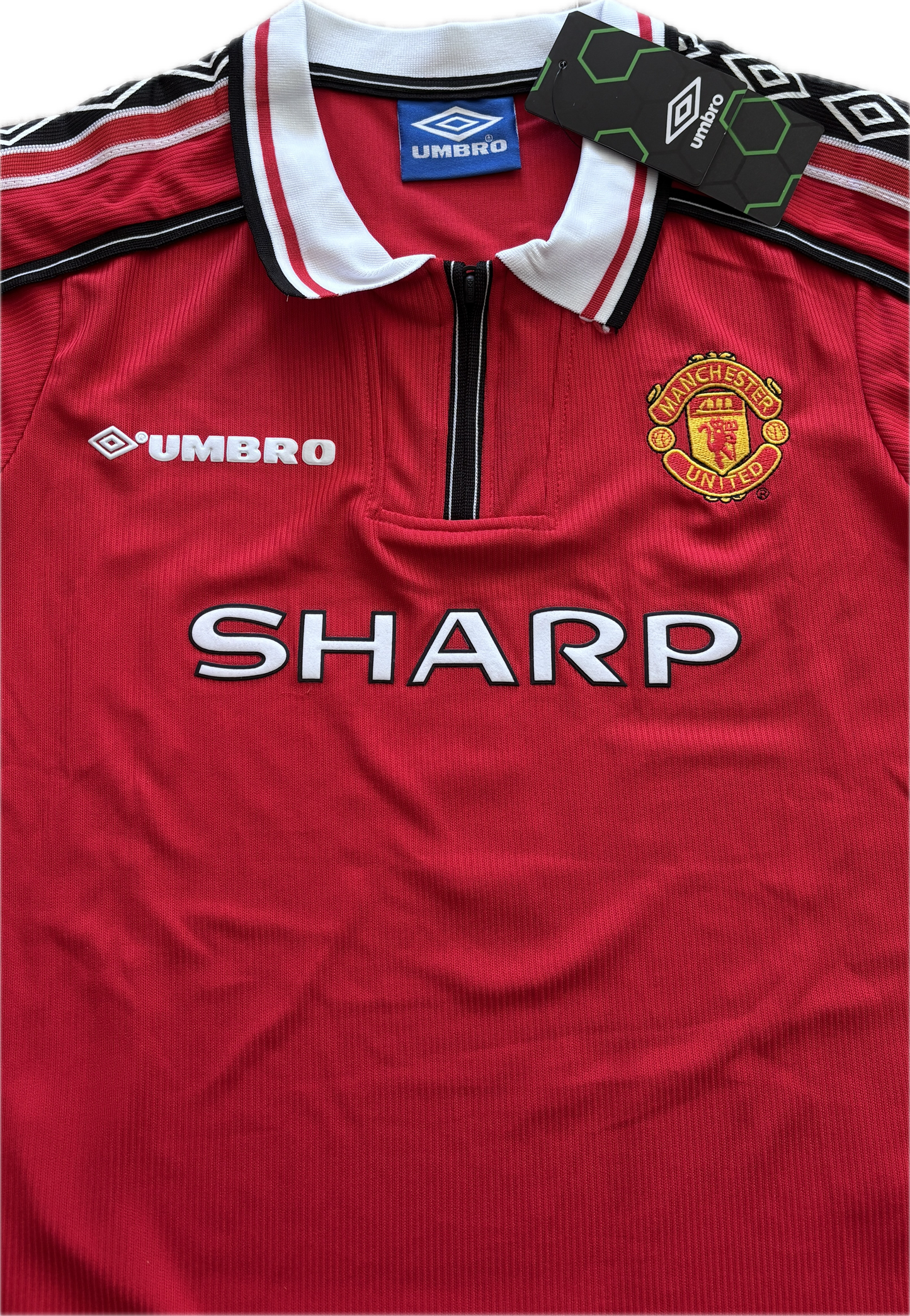 Vintage David Beckham #7 Manchester United 98/99  Umbro Red Retro Jersey English Premier League Retro YOUTH Kids