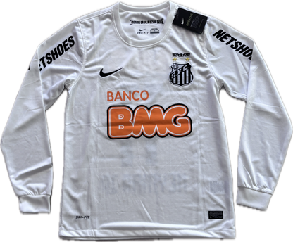 Neymar JR#11 Santos FC Soccer Jersey Classic White Football Shirt Long Sleeve MENS