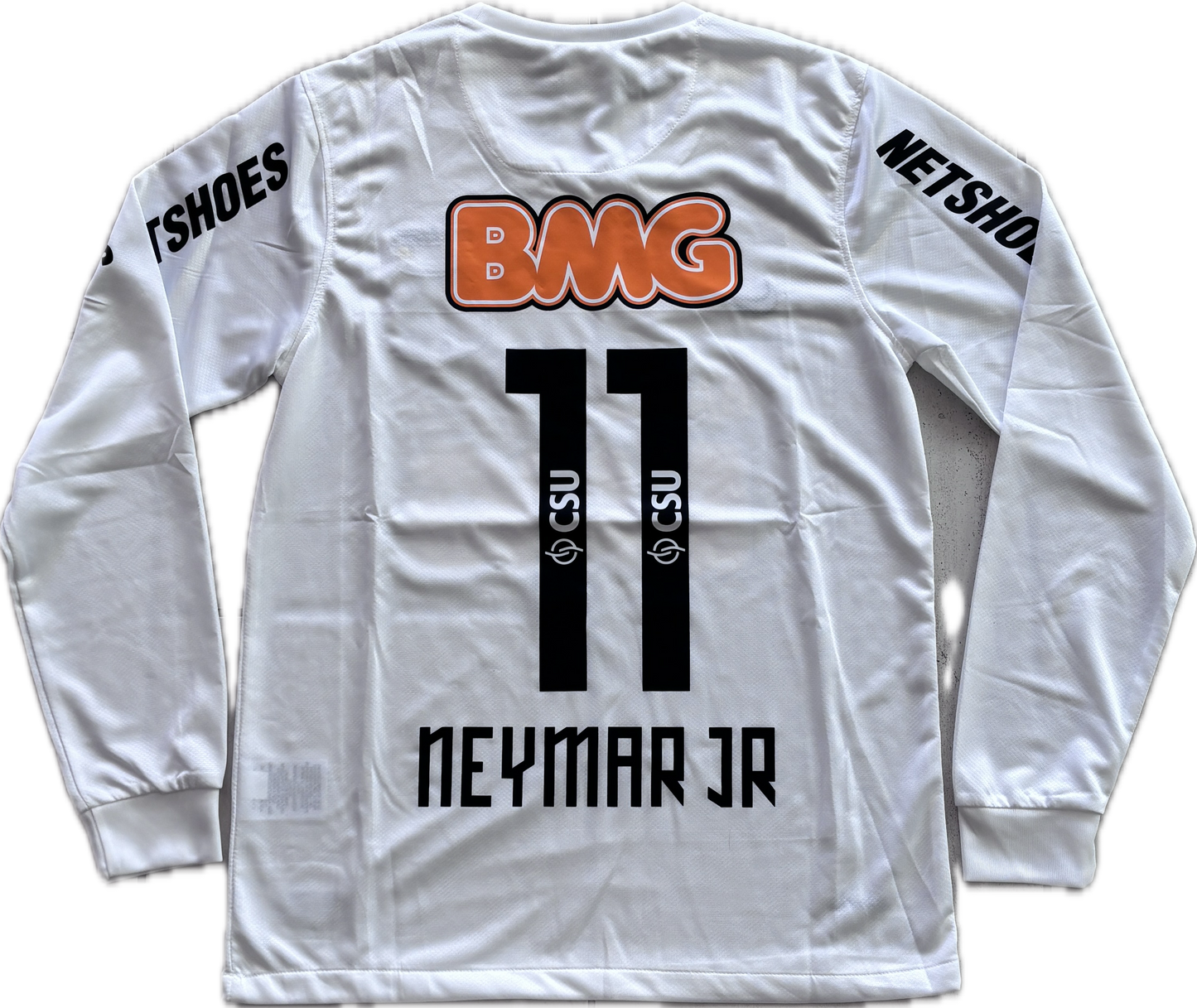 Neymar JR#11 Santos FC Soccer Jersey Classic White Football Shirt Long Sleeve MENS