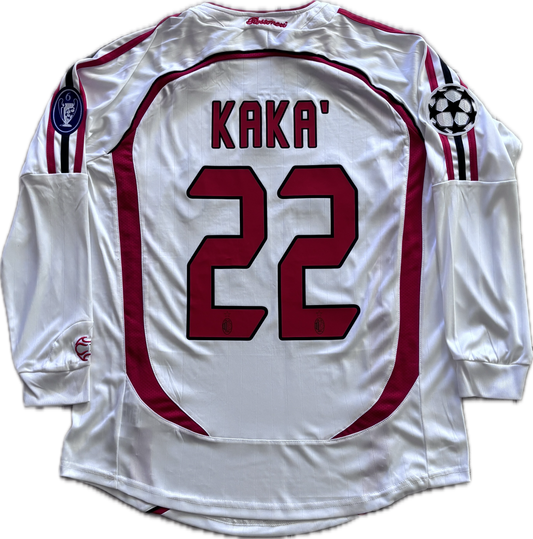 Kaka #22 AC Milan Jersey 2006/2007 Mens Final UEFA Champions League Long Sleeve Soccer Jersey MENS