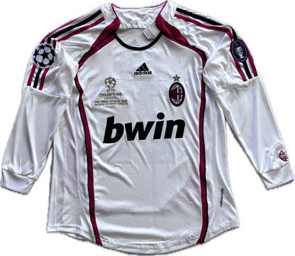 Kaka #22 AC Milan Jersey 2006/2007 Mens Final UEFA Champions League Long Sleeve Soccer Jersey MENS