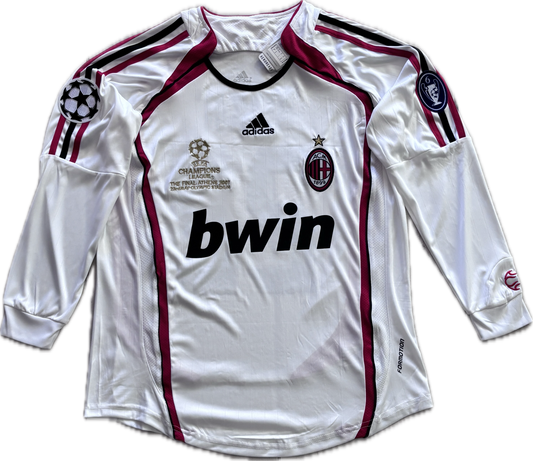 Kaka #22 AC Milan Jersey 2006/2007 Mens Final UEFA Champions League Long Sleeve Soccer Jersey MENS