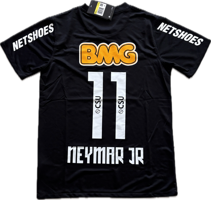Neymar Jr#11 Santos FC Soccer Jersey Classic Black Away Football Shirt MENS