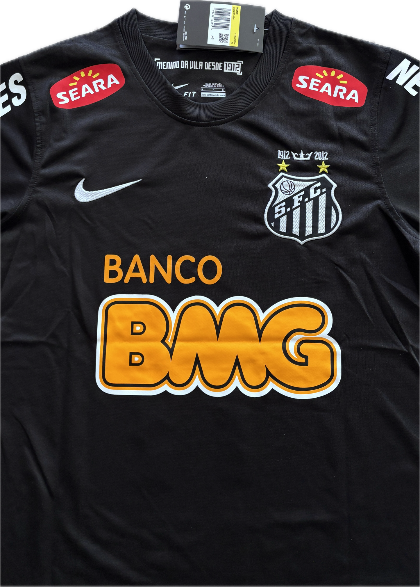 Neymar Jr#11 Santos FC Soccer Jersey Classic Black Away Football Shirt MENS
