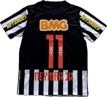 Neymar JR #11 Santos FC Soccer Jersey 2012-2013 Black White Football Shirt MENS