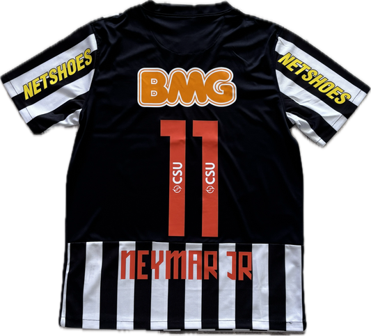 Neymar JR 11  Nike Santos FC Soccer Jersey 2012-2013 Black White Football Shirt MENS