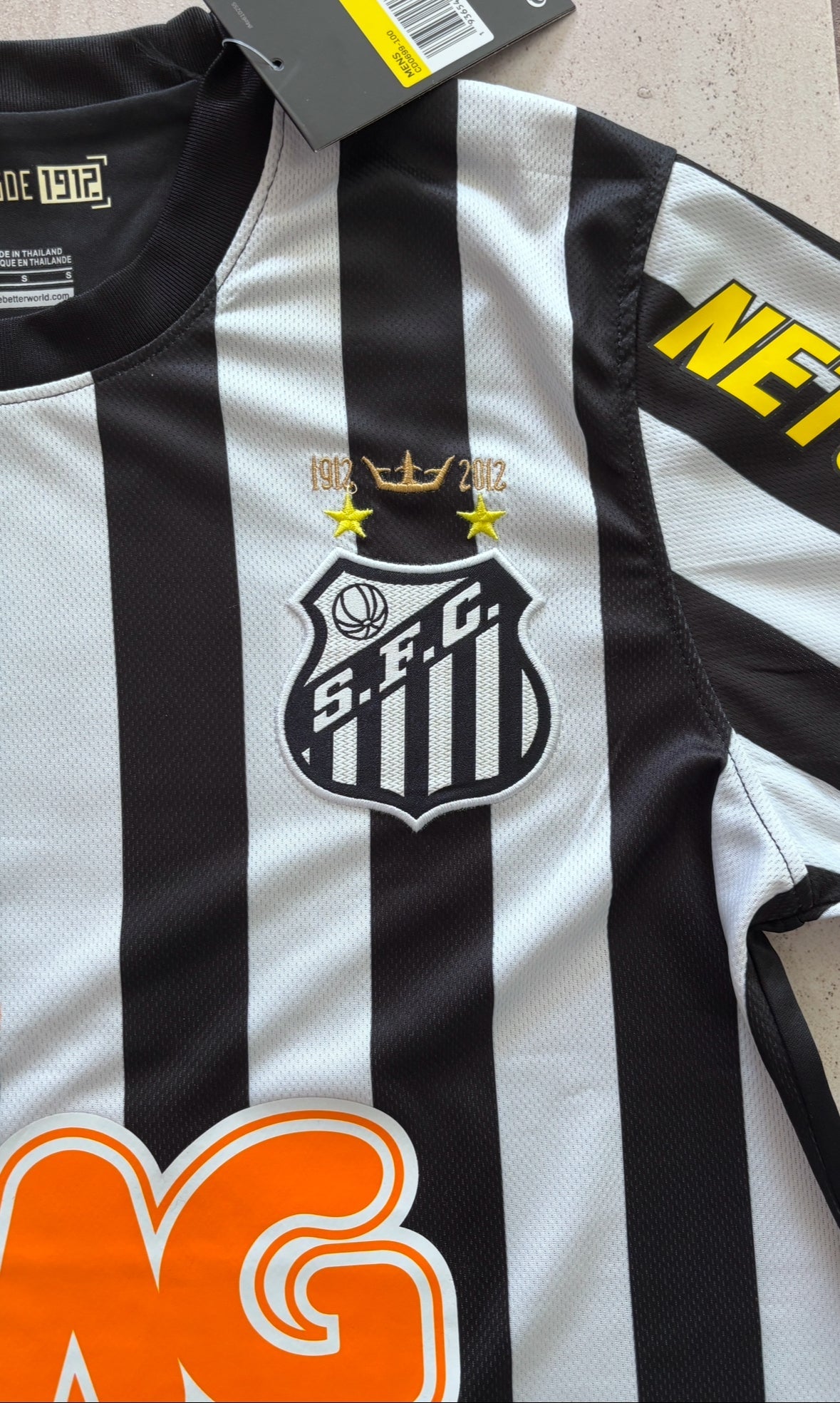 Neymar JR #11 Santos FC Soccer Jersey 2012-2013 Black White Football Shirt MENS