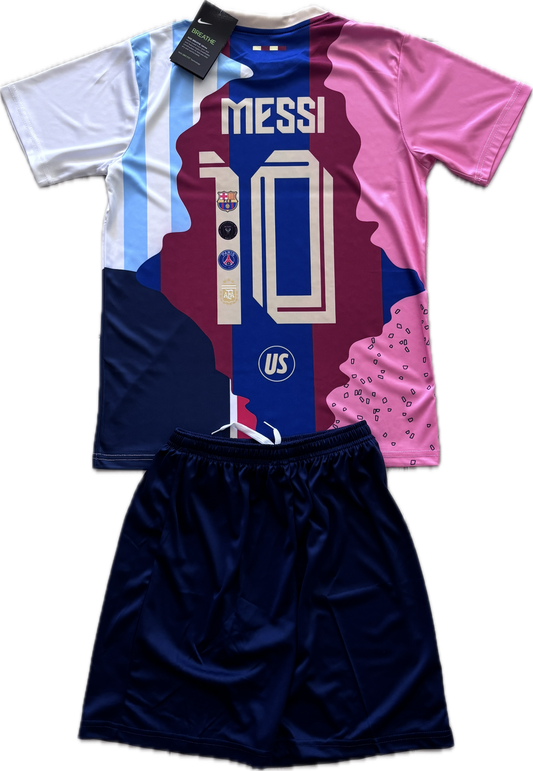 Lionel Nike Messi #10 Youth Kids Soccer Jersey Kit - Argentina, Barcelona, PSG, Inter Miami Kids