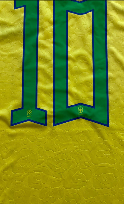 Neymar Jr #10 Brazil Yellow Men Jersey