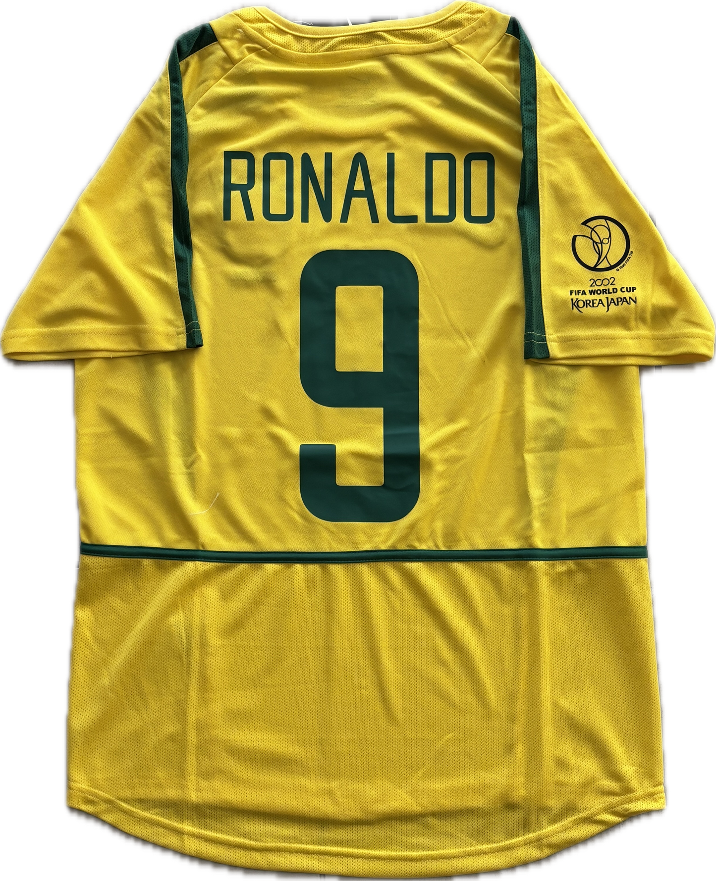 Ronaldo #9 Brazil Football Team Yellow 2002 World Cup Soccer Jersey