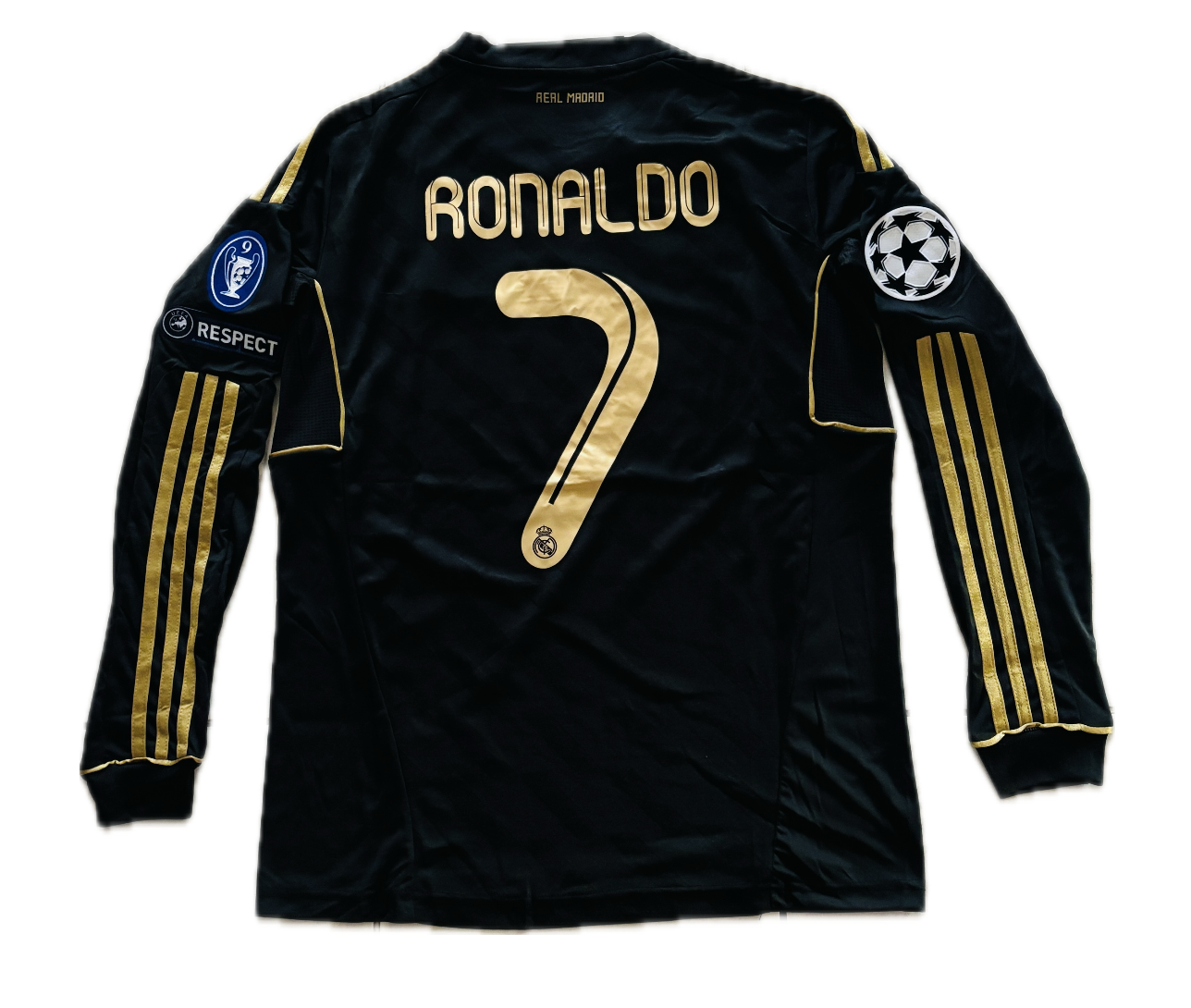 Cristiano Ronaldo #7 2011/12 Real Madrid Away Black long sleeve UCL champions league jersey