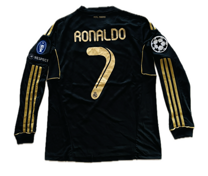 Cristiano Ronaldo #7 2011/12 Real Madrid Away Black long sleeve UCL champions league jersey