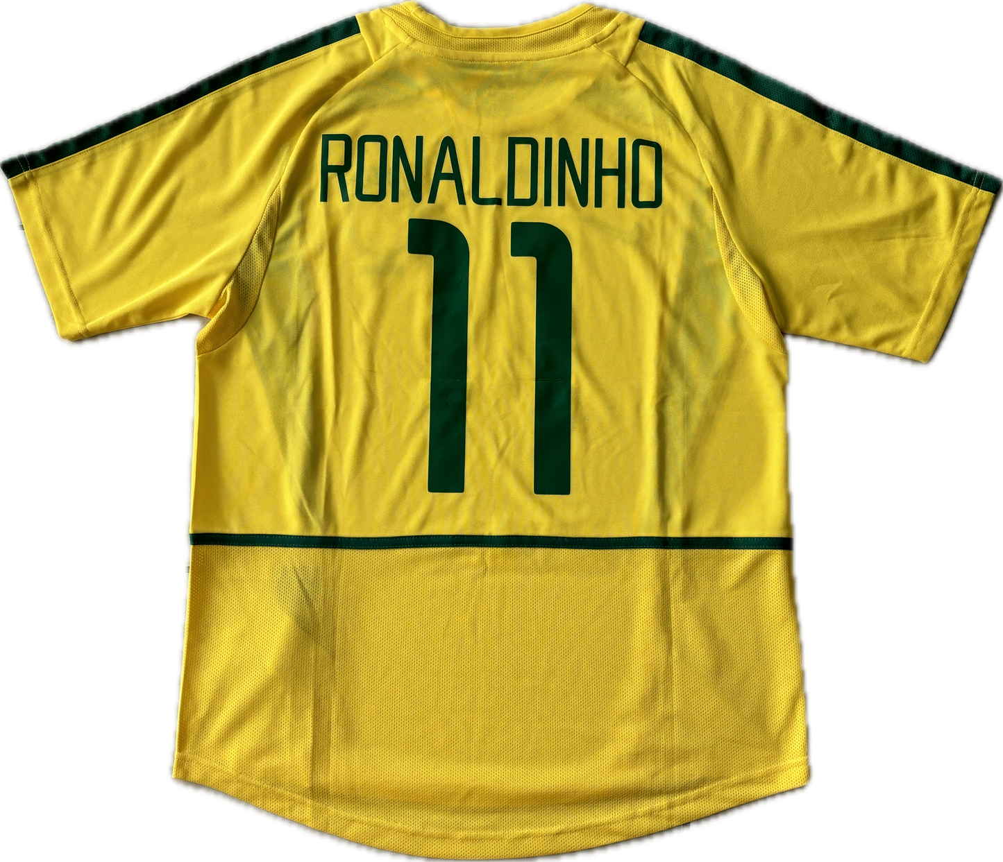 Ronaldinho #11 Brazil National Football Team MENS Yellow 2002 World Cup Soccer Mens Jersey