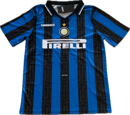 Inter Milan Ronaldo Nazario #10 1997-1998 Retro Soccer Jersey Rare Blue Black Vintage Jersey