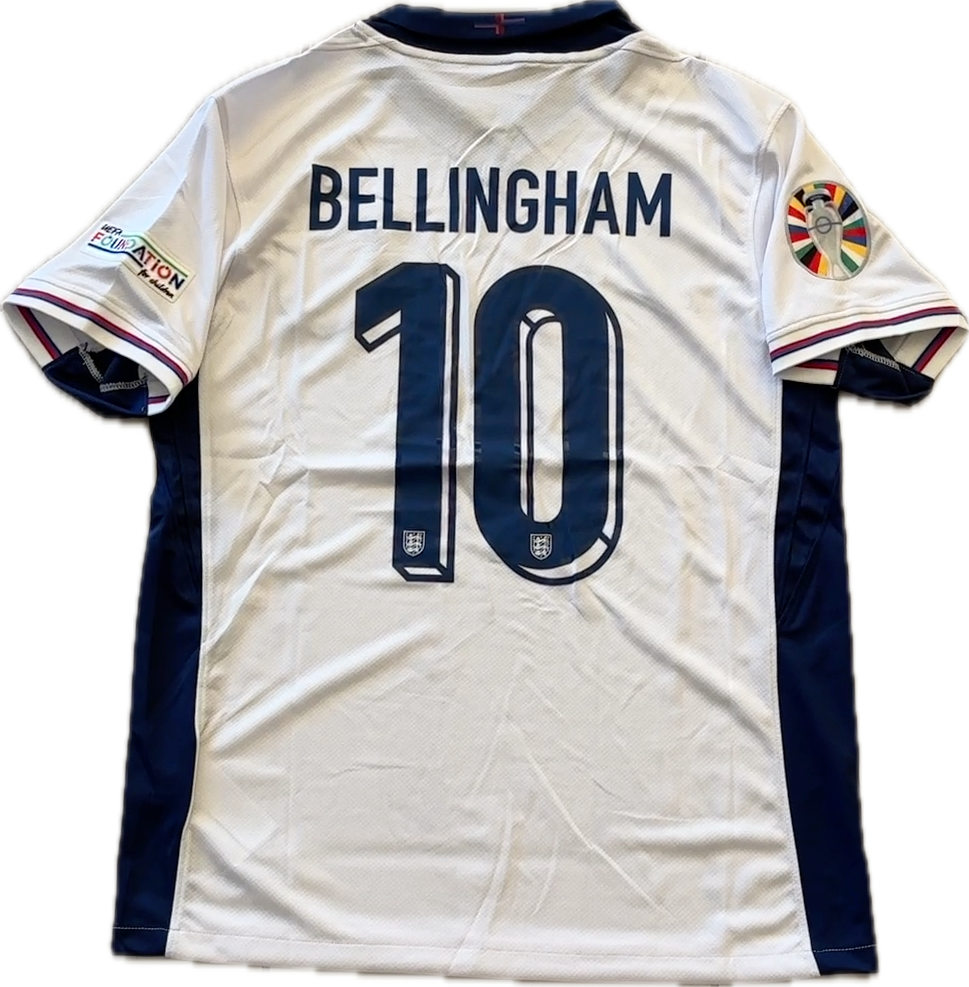 Jude Bellingham #10 England Home Jersey with UEFA Foundation Patch MENS