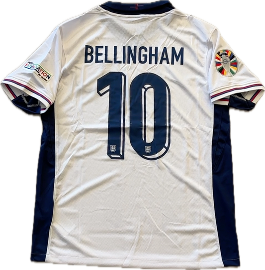 Jude Bellingham England Home Jersey Nike with UEFA Foundation Patch MENS