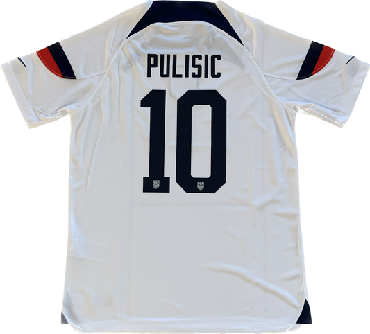 USA Nike Christian Pulisic Mens Home Soccer Jersey Football Shirt Qatar 2022 World Cup USMNT